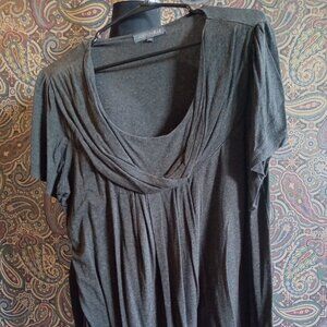Solid Gray Woman's Addition Elle Blouse
